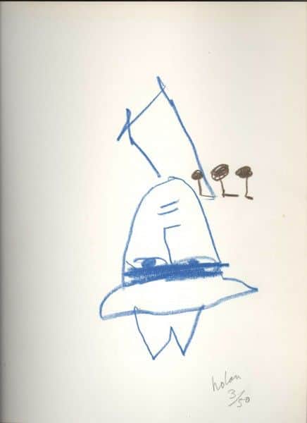 Sidney Nolan, Crayon sketch of Ern Malley on frontis piece of 3/50 lim. ed., 'The Darkening Ecliptic', McAlpine, London, 1974. Sidney Nolan, Crayon sketch of Ern Malley on frontis piece of 3/50 lim. ed., 'The Darkening Ecliptic', McAlpine, London, 1974.