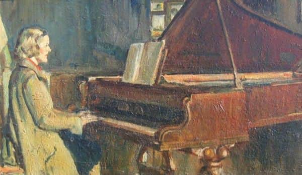 'Cecily at the Keyboard', by Frank Crozier, c. 1940
