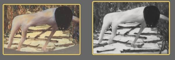 19. Comparison of the Mrs Fraser figure in (left) "Mrs Fraser" and (right) "Urang Creek"
