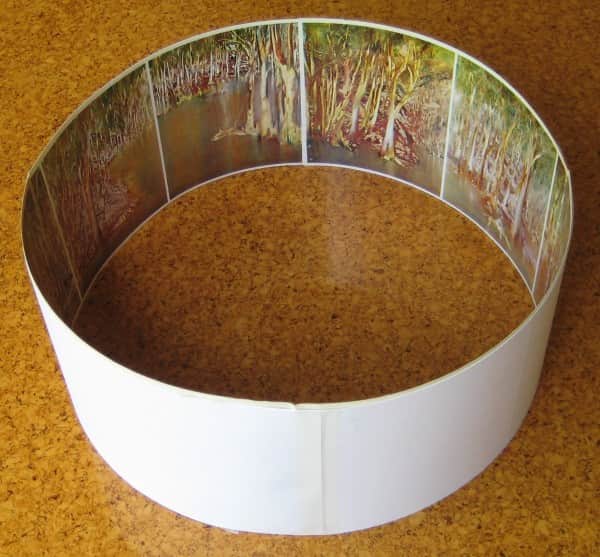 Simulated Praxinoscope strip of Sidney Nolan's "Riverbend"