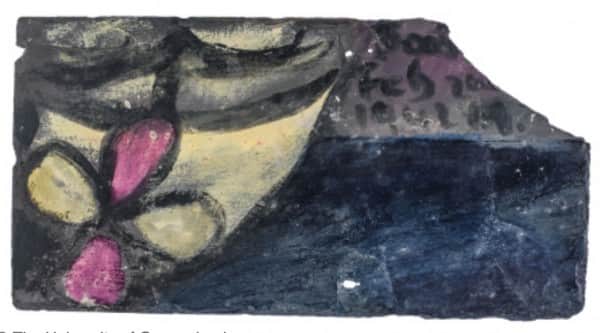 Sidney Nolan, painting on slate, "Boat", 2 Feb 1942, UQ Art Museum collection