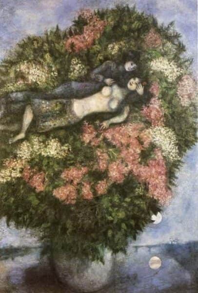Marc Chagall, "Lovers in the Lilacs", 1930